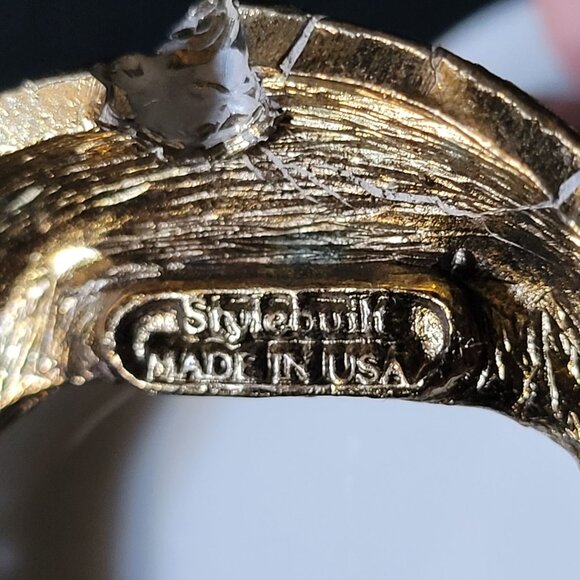 Vtg Stylebuilt Glass With Omolu Gold Tone Bow Base, Hollywood Regency - Picture 8 of 9